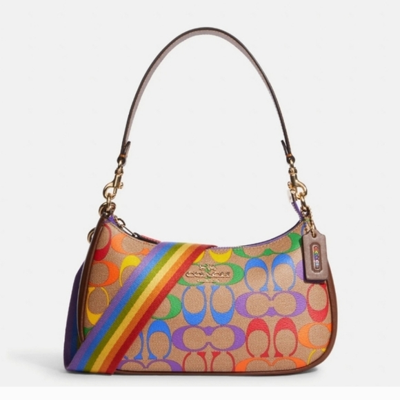 Coach Handbags - COACH Pride Teri Shoulder Bag In Rainbow Signature Canvas